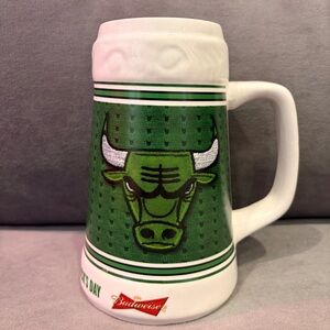 Budweiser Green Chicago Bulls St Patrick’s Day  Beer Stein